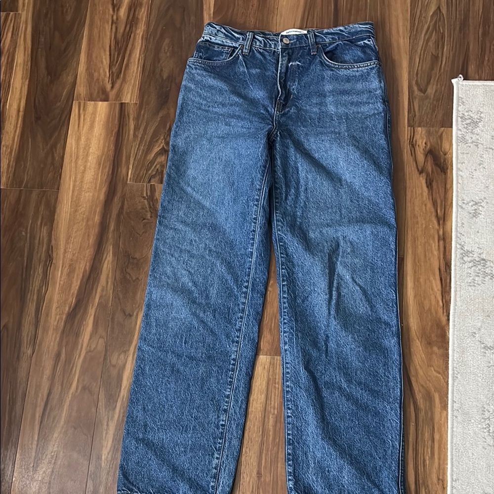 Reformation Blue Flare Wide Leg Jeans